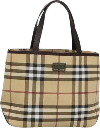Burberry Pre-owned Canvas Tote Bag - Dames - Vintage Shopper - Beige - ONE Size - Vintage