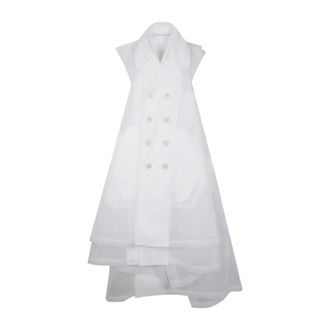 Comme Des Garçons Dames, Mantels, Wit, Maat: XL Nylon