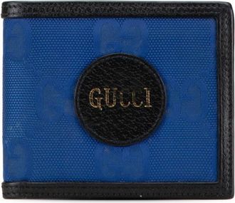 Gucci Black Blue Nylon Leather Wallet (Bi-Fold) (Pre-Owned)