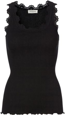 Rosemunde Tanktop ROSEMUNDE Babette Silk Top, Damen, Gr. S, schwarz, Feinstrick, Obermaterial: 70% Seide, 30% Baumwolle, unifarben, k&ouml;rpernah h&uuml;ftbedeckend, Run