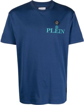 Philipp Plein Iconic Plein logo-print T-shirt - men - Polyester/Spandex/Elastane - XXXL - Blue