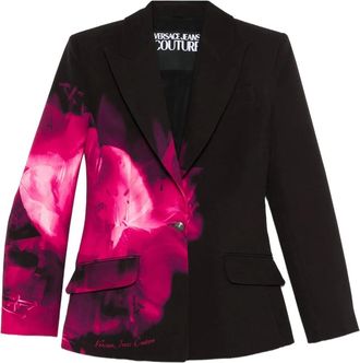 Versace Jeans Couture Blazer a fiori - Nero