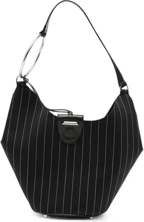 Dondup Pinstripe-pattern Ring-handle Tote Bag