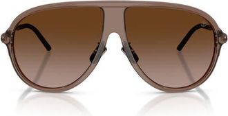 Moncler 61mm Pilot Sunglasses in Transparent Brown /Brown at Nordstrom
