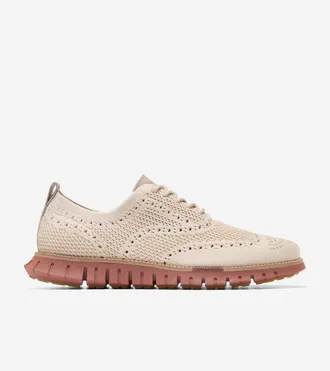 Cole Haan Mens ZER&Oslash;GRAND Remastered Stitchlite Wingtip Oxford Shoes - Beige Size 10.5