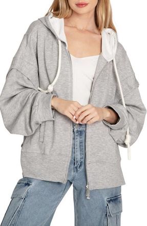 Belle & Bloom No Ordinary Love Zip Hoodie in Grey Marle at Nordstrom, Size Small Au