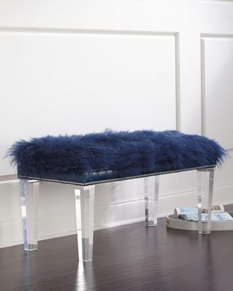 Massoud Kirabelle Sheepskin Bench, 60