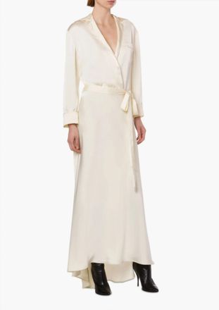 Philosophy di Lorenzo Serafini Satin Dress With Sash In Ivory