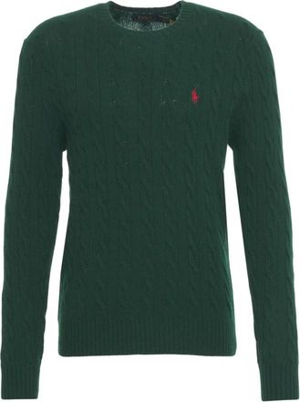 Polo Ralph Lauren Klassieke Cable Knit Sweater Verde Aw 25 - Heren - Ronde hals truien - Groen - XL - Wol - Truien & Vesten