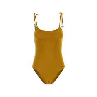 Chlo&eacute; Tie-Shoulder Swimsuit - female - Chlo&eacute; - Swimsuits - Brown - S - Swimwear