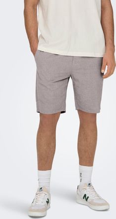Only & Sons Shorts ONLY & SONS ONSLINUS 0007 COT LIN SHORTS NOOS, Herren, Gr. XXL, N-Gr, bungee cord detail:two tone (wei&szlig;), Web, Obermaterial: 75% Baumwolle, 25%