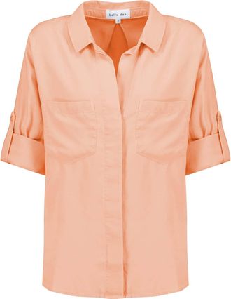 Bella Dahl Chemise Split Back Button Down Orange