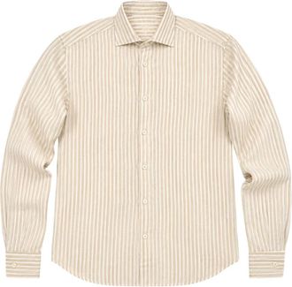 120% Lino Hombre, Camisas, Beige, Talla: M