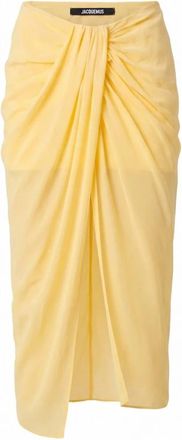 Jacquemus Par&eacute;o Rok - Dames - Midirokken - Geel - XS - Polyester - Rokken