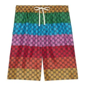 Gucci GG Wide-leg Mid-length Striped Swim Shorts Multicolor 654859-ZAG1L-4206
