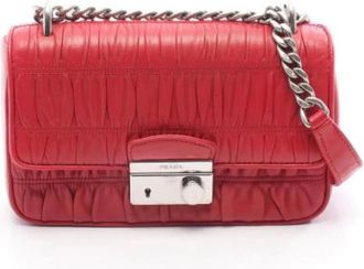 Prada Pre-owned Cross Body Bags, female, Red, Size: ONE SIZE Pre-owned Leather Cross Body Bag
