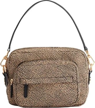Borbonese Cameratas Klein - Dames - Schoudertassen - Beige - ONE Size - Leer - Tassen