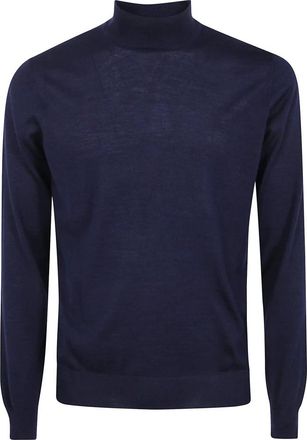 Gran Sasso Jersey de cuello alto de manga larga - Knitwear - Hombre - Azul - 3XL