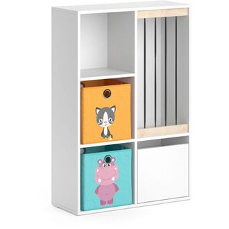 Vicco Estanter&iacute;a Infantil Luigi, Blanco, 72 X 107.8 Cm Con 2 Cajas Plegables Opt.1 Vicco