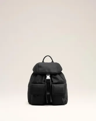 Ami Ami Paris - Small black nylon Marcel flap backpack Black - Size: OS - Unisex