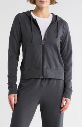 James Perse French Terry Crop Zip Hoodie in Blue Noir at Nordstrom Rack, Size 0