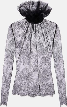 Alexander McQueen Top in pizzo floreale