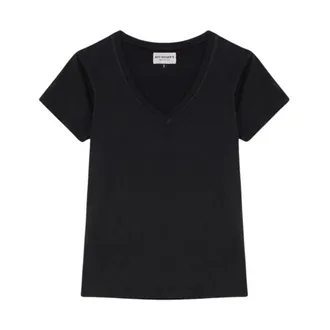 Roy Rogers T-Shirts, female, Black, Size: XS Black V-Neck T-Shirt and Polo