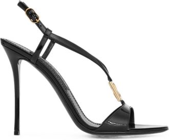 Dolce & Gabbana Black Logo Leather Heels