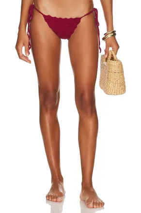 Frankies Bikinis Mackenzie Crochet Bottom In Ruby