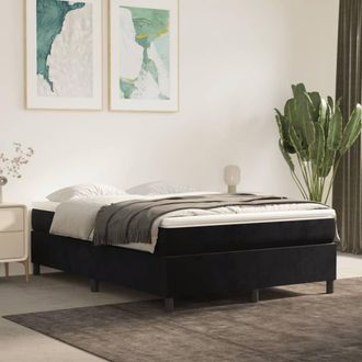 vidaXL Estructura De Cama Sin Colch&oacute;n Terciopelo Negro 140x190 Cm Vidaxl