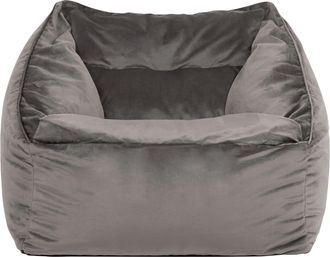 Icon Brand Natalia Velvet Adults Bean Bag Armchair, Large Beanbag Dusk Pink in Charcoal