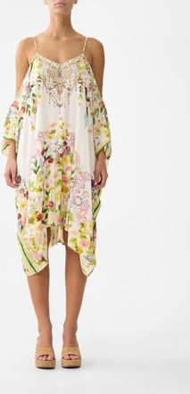 Camilla Short Drop Shoulder Strap Kaftan in The Call Of Catalonia at Nordstrom, Size One Size Au