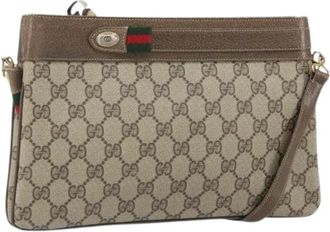 Gucci Pre-owned Cross Body Bags, female, Beige, Size: ONE SIZE Pre-owned Canvas Cross Body Bag