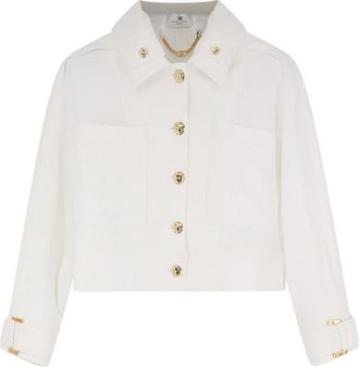 Elisabetta Franchi Denim Jas - Dames - Spijkerjassen - Beige - S - Denim - Jassen