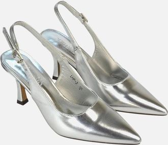 XY London Womens XY London Womens/Ladies Valerie Metallic High Stiletto Heel Court Shoes - Silver - Size: 4