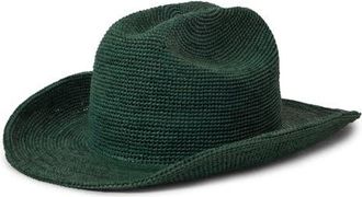 Brixton Odessa Packable Straw Cowboy Hat in Primal Green at Nordstrom, Size X-Small