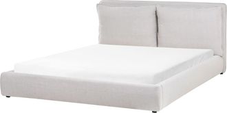 Beliani Cama de agua Tela 180 x 200 cm Gris claro