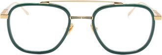 Leisure Society geometric-frame glasses - Green