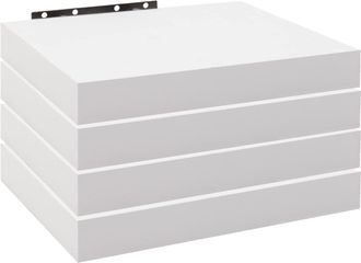 Woltu Woltu - Estanteria Pared Estante Flotante Juego De 4 Estante Pared De Madera De Mdf Para Sal&oacute;n Cocina Pasillo Blanco A