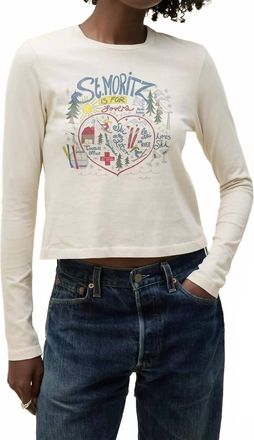Daydreamer St. Moritz Is For Lovers Vintage Long Sleeve Tee In Dirty White