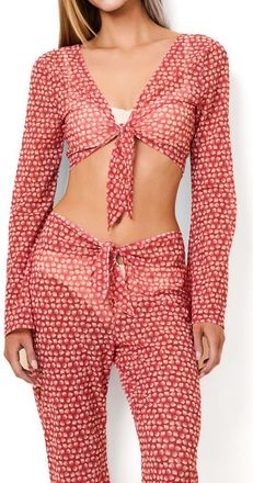 Solid & Striped Dolly Sheer Crop Cover-Up Top in Shell Print at Nordstrom, Size X-Small