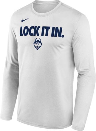 Nike Uconn 2026 On-Court Bench Nike Mens Dri-FIT College Long-Sleeve T-Shirt in White | M22284P870UCON-WHT
