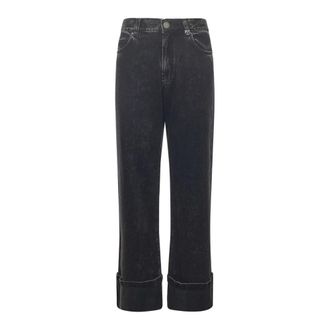 Pinko Pinko, Jeans, Dames, Zwart, W24, Denim, Zwarte Denim Jeans met Rits