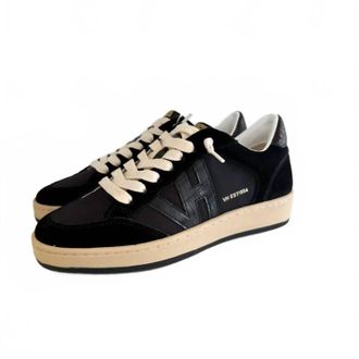 Vintage Havana Womens Next Crocodile Low Top Laced Sneakers In Black