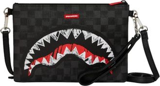 Sprayground Scribble Shark Crossover Clutch - Heren - Schoudertassen - Zwart - ONE Size - Leer - Tassen
