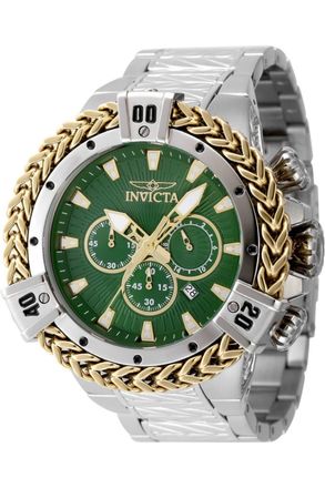 Invicta Bolt 48155 Heren Horloge - Quartz Uurwerk - Roestvrij Staal met groene Wijzerplaat - 54mm