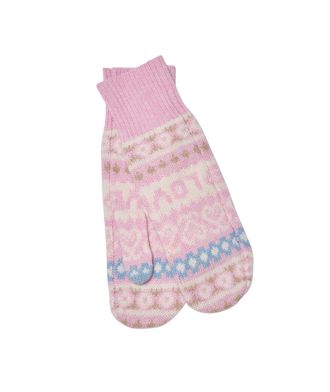 LoveShackFancy Womens Marnella Wool Winter Mittens In Peach Dream
