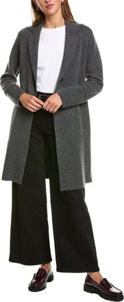 Fort&eacute; Cashmere Double Knit Notch Collar 100% Cashmere Cardigan