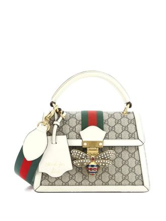 Gucci Queen Margaret Top Handle Bag GG Coated Canvas with Leather Small satchel - Bruin
