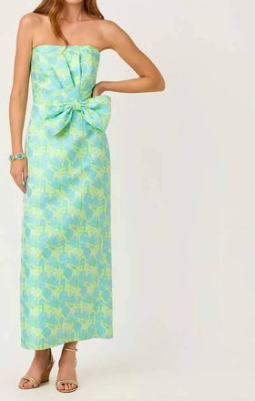 Lilly Pulitzer Tiernan Maxi Dress In Capri Blue Tulip Tango Jacquard